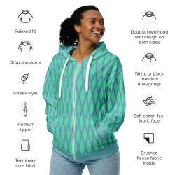 "Fancy mint" zip hoodie