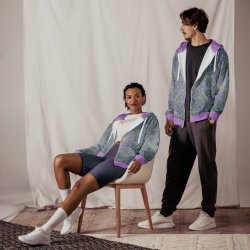 "Microdots" Unisex zip hoodie