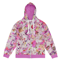 "faux Floral" zip hoodie