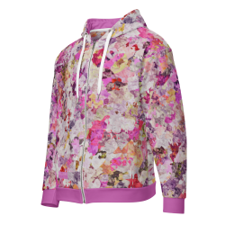 "faux Floral" zip hoodie