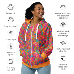 "Splash of Fuego"  zip hoodie